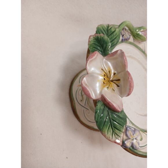 Fitz and Floyd Classics Candle Holder Garden Rhapsody Collection Pedestal 1999 - Picture 10 of 16